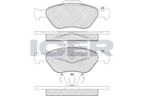 Колодки гальмівні (передні) Ford Fiesta 95-10/Fusion/Ka 02-12/Puma/Mazda 121 96-03/Mazda 2 03-07