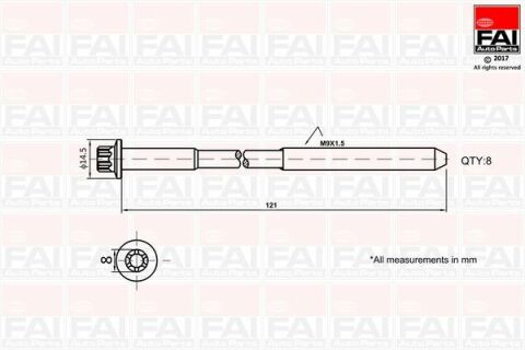 FAI CITROEN К-кт болтов C1,Toyota Aygo,Yaris,Peugeot 107 05-