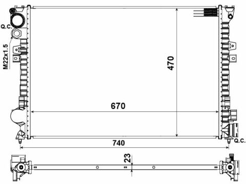 Радиатор охлаждения Fiat Scudo/Citroen Jumpy 1.9D/TD-2.0