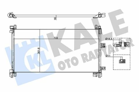 KALE CITROEN Радиатор кондиционера C5 III 2.2/3.0HDI 09-,Peugeot 407/508