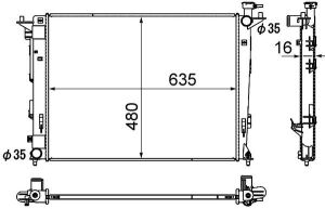 Радіатор охолодження HYUNDAI IX35 / SPORTAGE