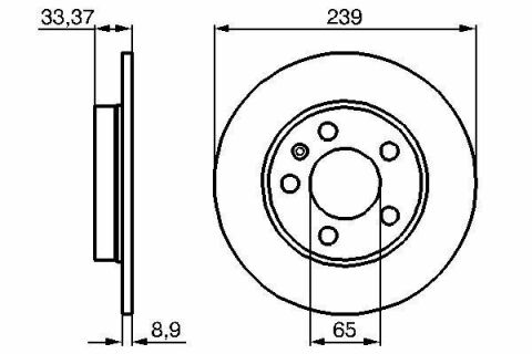 Диск гальмівний (задній) Audi A3/TT 96-06/Skoda Octavia/VW Golf IV 98-06 (238.9x8.9)