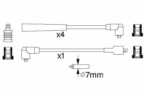 BOSCH B812 Провода высокого напряжения 5шт. MAZDA 323  1,1-1,6  85-90