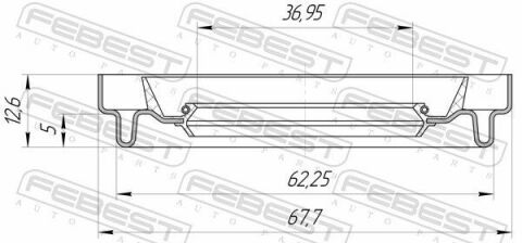 Сальник полуоси 38x62x5x12.6 Mazda 2/3/5/6/323/626 91-