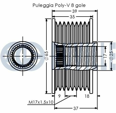 RUVILLE MAZDA Шкив генератора MAZDA 6 2,0-2,2D/DI/CD 02-