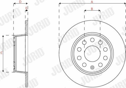 Диск тормозной заднийaudi a3 08-golf vi 08-, caddy iiiskodaseat