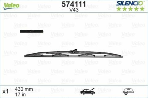 Щетка стеклоочистителя каркасная (430mm) BMW/Honda/Mazda/Mitsubishi/Nissan/Porsche/Toyota/Volvo