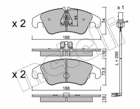 Колодки гальмівні (передні) Audi A4 07-18/A5 07-/Q5 13-17 (+датчик)