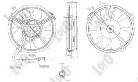 Вентилятор радіатора A6-05/Passat-00 (280mm/300W/+AC)