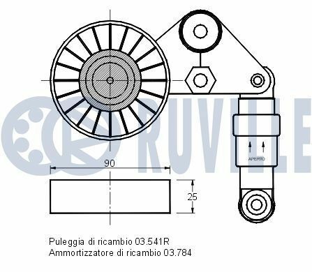 Натяжитель ремня с амортизатором astra/vectra /omega b 2,0d