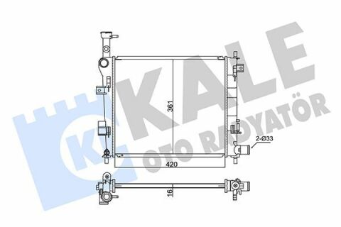 KALE KIA Радиатор охлаждения Picanto 1.0/1.2 11-