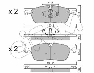 Комплект передний тормозной колодок Discovery Sport 2,0-2,2 14-, Range Rover Evoque 2,0-2,2 11- LANDROVER