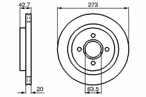 Диск тормозной передний Bora 10/00-, A3 04/99-, Octavia 08/00- VW