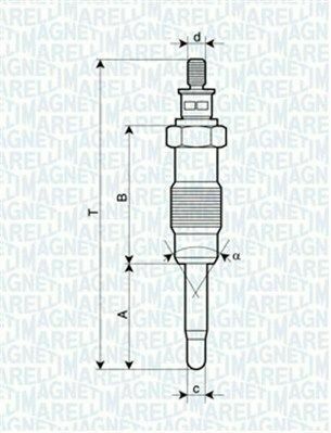 MAGNETI MARELLI Свічка розжарювання BRAVO/A,PUNTO,LANCIA, ALFA,MAREA [062500300304]