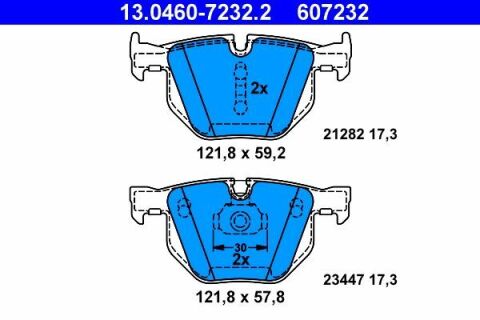 Колодки гальмівні (задні) BMW X5 (E70) 06-13/(F15/F85) 13-18/X6 (E71/E72) 08-14/(F16/F86) 14-19