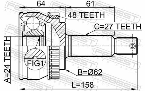 ШРКШ (ШРУС) наружный 24x62x27 HYUNDAI TUCSON 04-