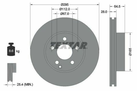 Диск гальмівний (передній) MB E-class (W211/W212/S211/S212) 02-09 (295x28) PRO+