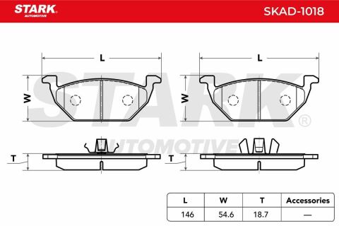 Комплект гальмівних накладок, дискове гальмо