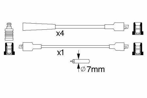 Провод зажигания Opel Kadett 1.3/1.6 -86 (к-кт)