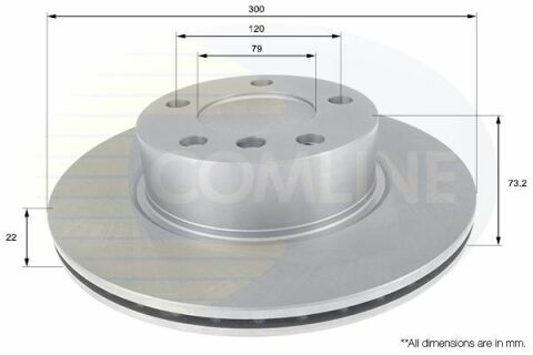 ADC1770V Comline - Диск тормозной вентилируемый с покрытием