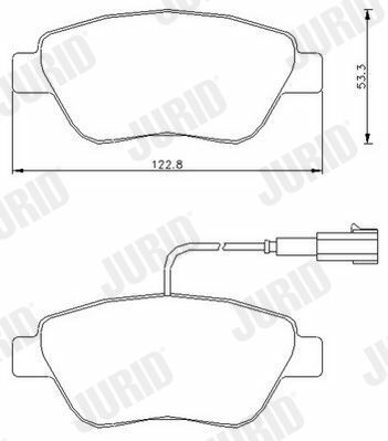 JURID FIAT Гальмівні колодки передн.Doblo,Grande Punto,Panda,Qubo