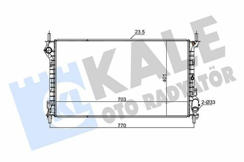 KALE FORD Радиатор охлаждения 703X401X23,5 Transit Connect  2.4TDCi 04-