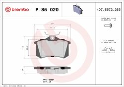 Гальмiвнi колодки дисковi задні для Audi A3/A4, VW Golf, Skoda Octavia, Passat.
