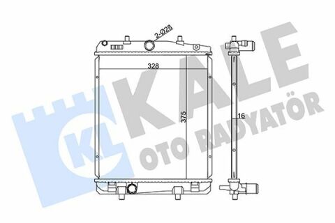 KALE TOYOTA Радіатор охолодження Aygo, Citroen C1, Peugeot 1.4HDI 05-