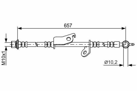 Тормозной шланг (передний) Toyota Auris/Corolla 05-18 (R) (L=657mm)