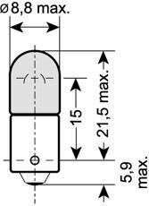 Автолампа T6W 12V 6W BA9s Автолампа T6W 12V 6W BA9s