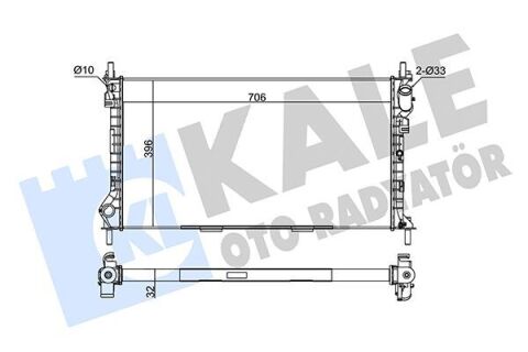 Радиатор охлаждения двигатель. 706x396x32 transit connect 1.8 16v/1.8tdci 02-