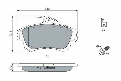 Колодки гальмівні (передні) Mitsubishi Carisma 95-06/Colt 04-13/Volvo V40/S40 95-06