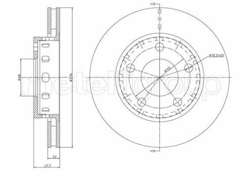 Диск тормозной (задний) Audi A4 97-01/VW Passat 00-05 (255.8x22)