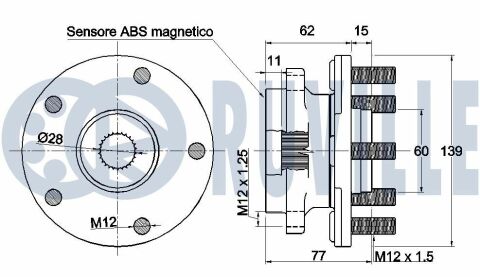 Подшипник пер. с датчиком abs rav 4, avensis 09-, auris 07-