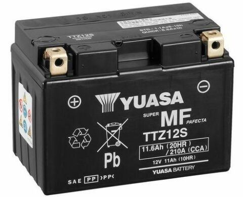 МОТО Yuasa 12V 11,6Ah MF VRLA Battery AGM TTZ12S(сухозаряжений)