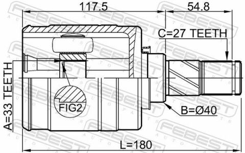 ШРКШ (ШРУС) внутренний левый 33x40x27 NISSAN QASHQAI 06-