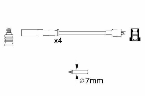 Проволоки высокого напряжения 4шт. SUBARU Legacy, Impreza 93- B716