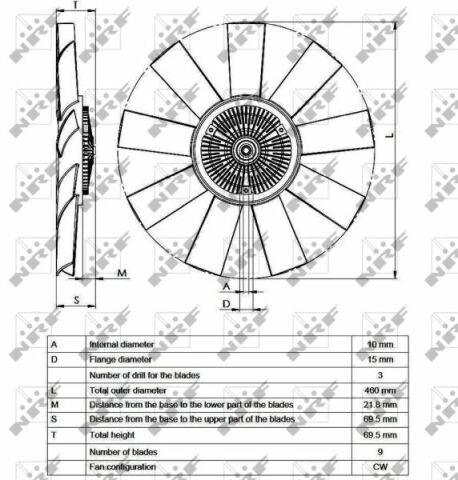 Муфта вентилятора MB Sprinter 2.9TDI (3 отв.)