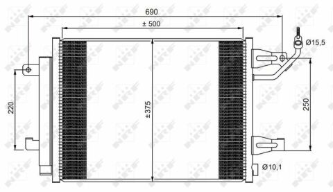 Радиатор кондиционера (с осушителем) Mitsubishi Colt 1.1-1.5 04-12/Smart Forfour 1.1-1.5 04-06