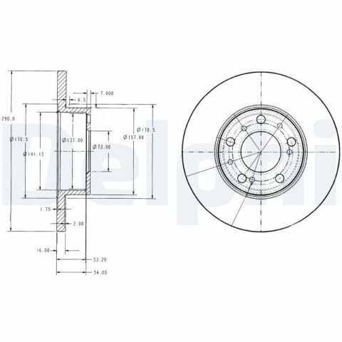 Тормозной диск передний Ducato TD 86-290 16 14.8 FIAT