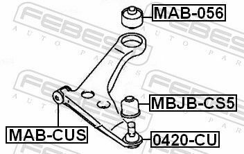 Опора шаровая (передняя/снизу) Lancer 03-/Outlander 06-12/Citroen C4 12-