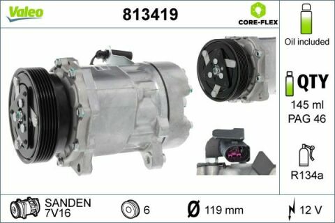 Компрессор кондиционера VW Caddy 95-15/T5 03-15/Golf 97-08