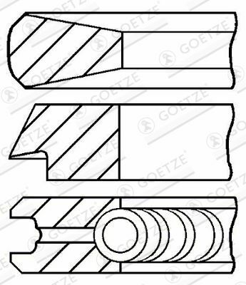 Кільця поршневі BMW 3 (E46)/5 (E39)/7 (E38) 98-05 (84.00mm/STD) (3-2-3)