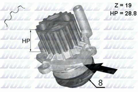 Водяной насос 2.0TDI Caddy III/Golf VI 12-