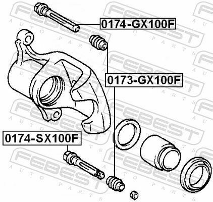 Направляющая суппорта перед. Land Cruiser 100/Rav 4 98-07