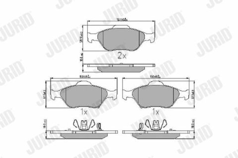 JURID TOYOTA Гальмівні колодки передн. Yaris 05-