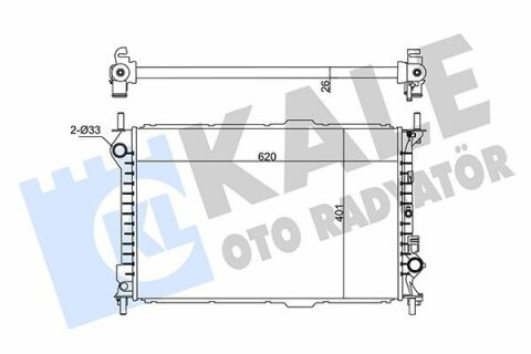 KALE FORD Радіатор охолодження Transit Connect 1.8/1.8TDCi 02-