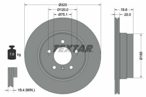 Диск тормозной (задний) BMW X5 (E70/F15) 07- (320x20) PRO