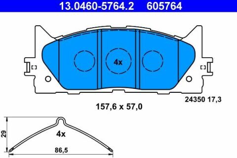 Колодки гальмівні (передні) Toyota Camry/Lexus ES 01- (Akebono)