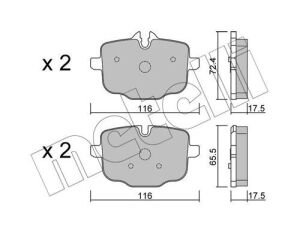 Колодки тормозные (задние) BMW 5 (F10/F11)/6 (F12/F13)/ 7 (G11/G12)/X5 (G05)/X6 (G06)/X7 (G07) 10-